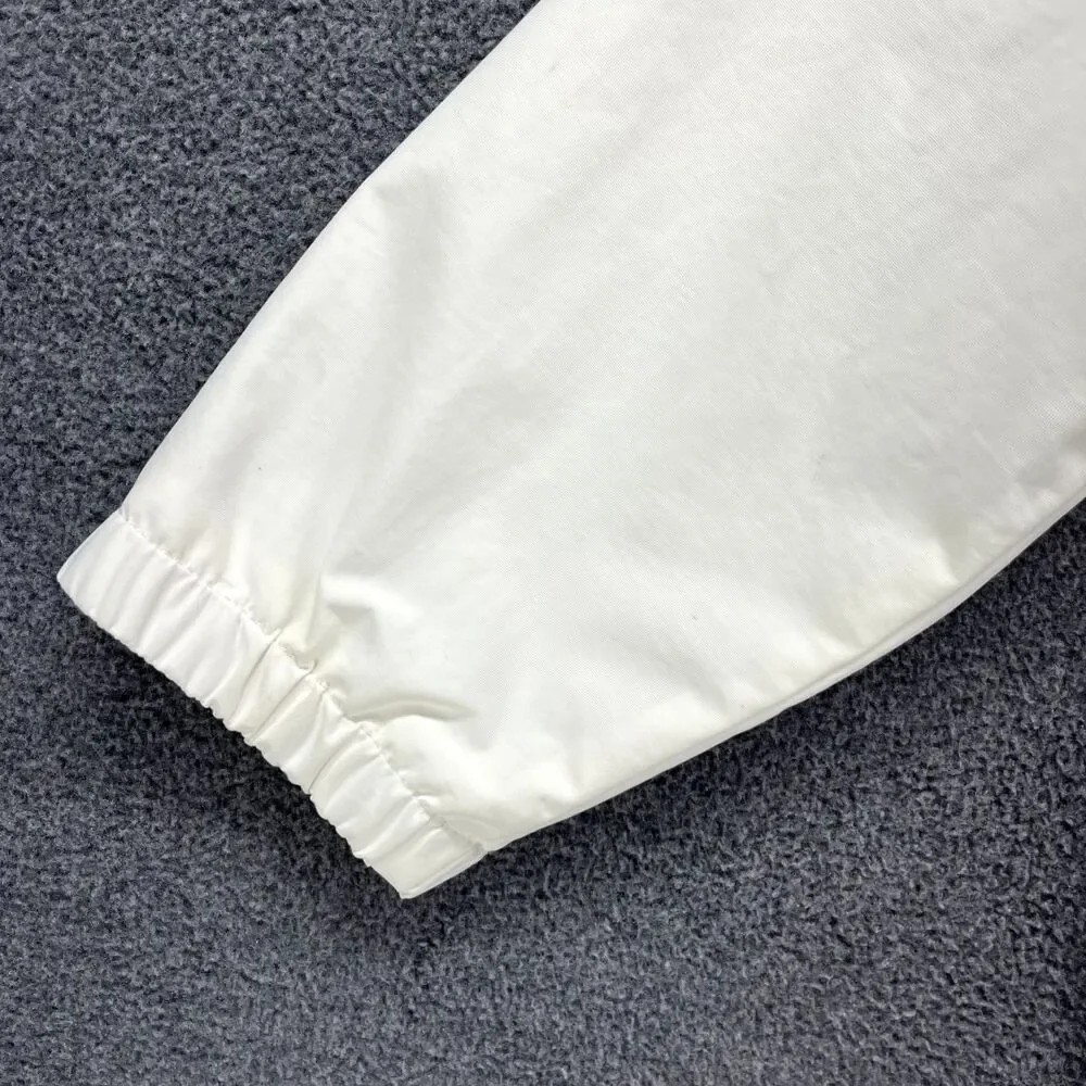 Lands End Kids Jacket Medium 5-6 White Full‎ Zip Hooded Pockets Lightweight
